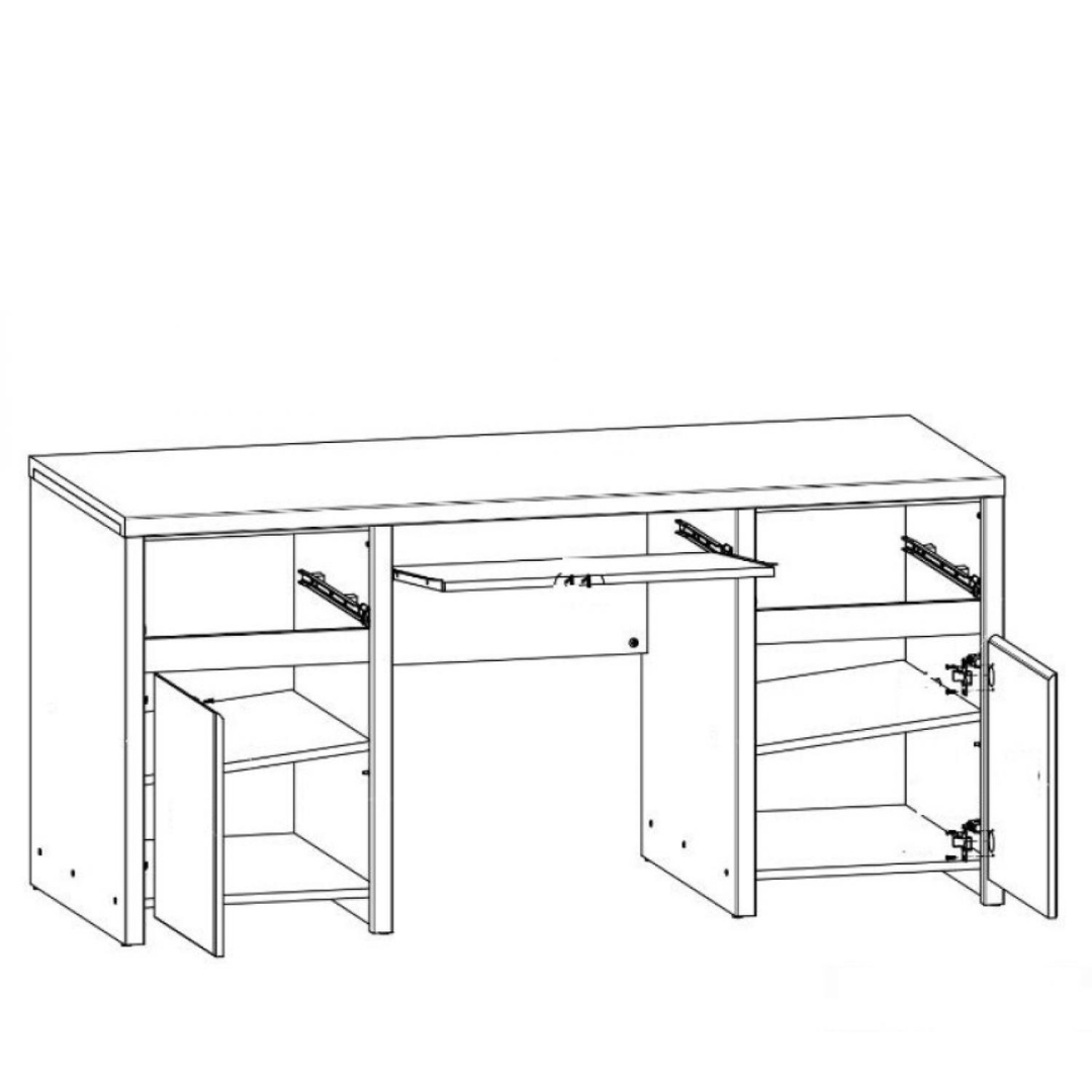 Indiana JBIU2D2S 140 íróasztal (canyon fenyő) - Image 5