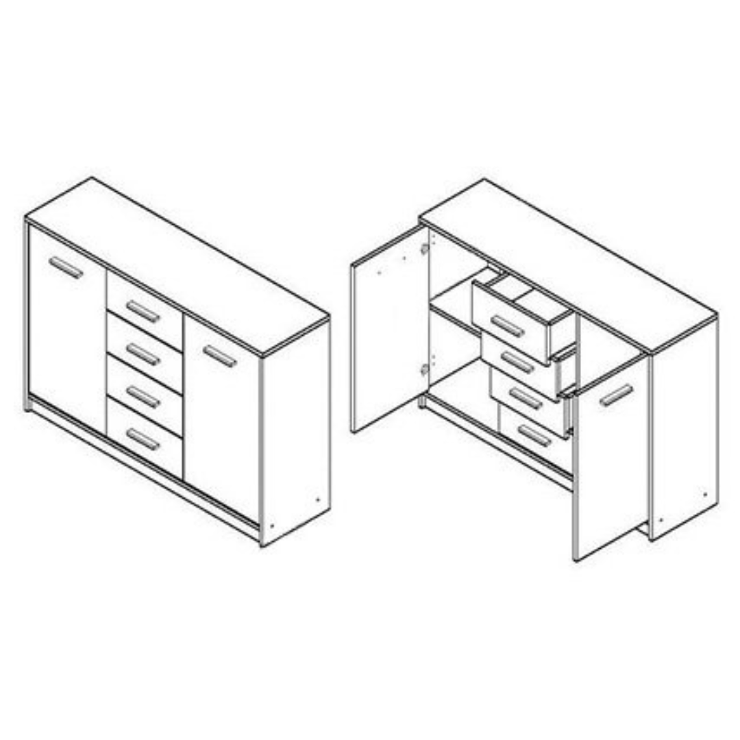 Nepo KOM2D4S komód (sonoma tölgy/fehér) - Image 3