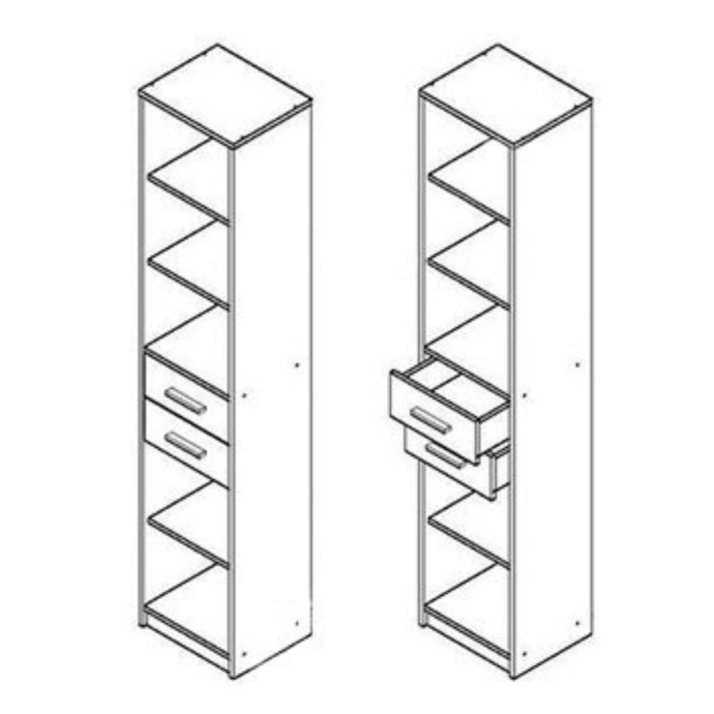 Nepo REG2S40 polcos szekrény (sonoma tölgy)