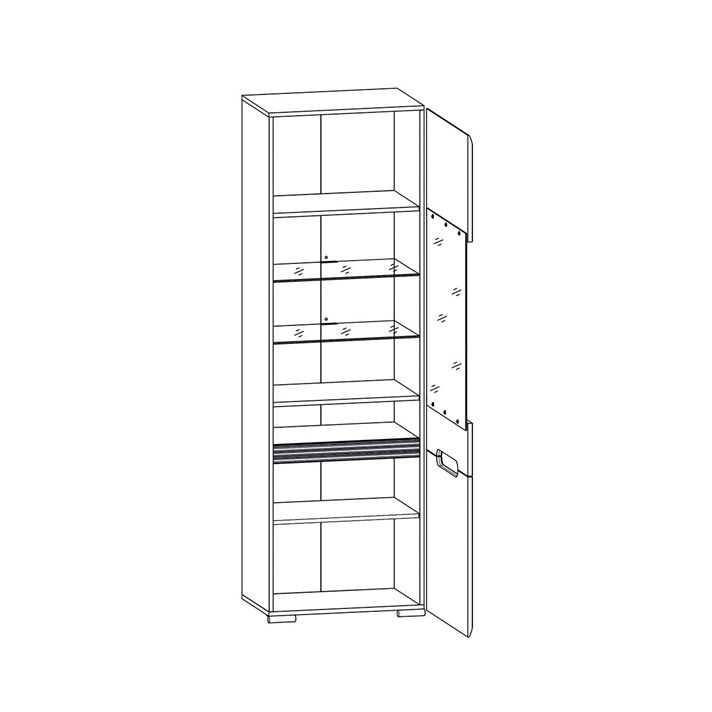 Azteca REG1W1D/21/6 magas vitrines szekrény - Image 2