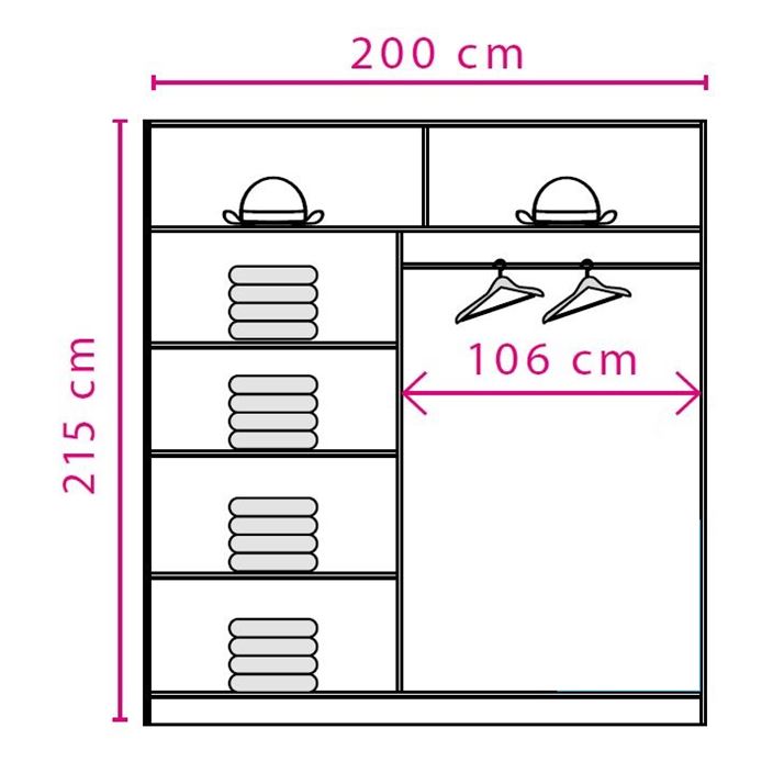 Effect EF1-200 gardrób fehér - Image 2
