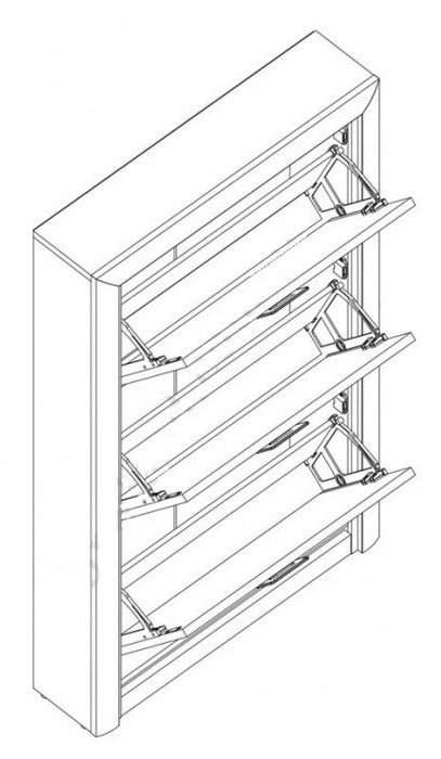 White cipősszekrény 3D - Image 2