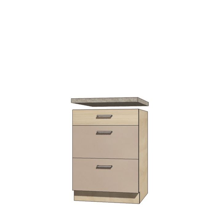 Premio PRE-10D alsó 1+2 mély fiókos 60-s elem