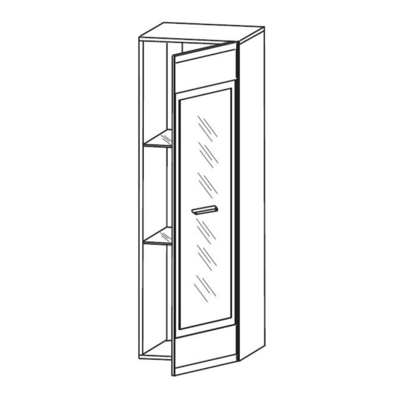 Vusher SFW1W fali vitrines szekrény (sonoma tölgy)