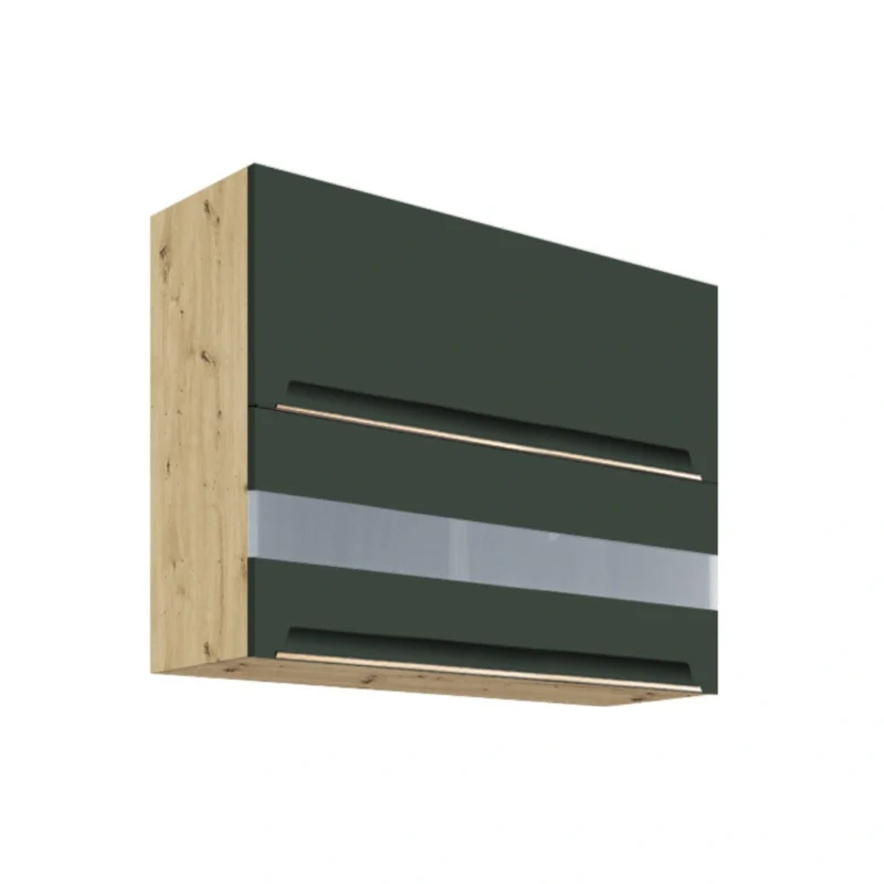 GLA-42G felső 2 ajtós, 90-es elem (üveges) - zöld