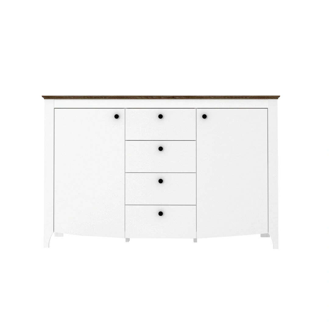 Karina_KOM2D4S_komód_fehér_sonoma trüffel