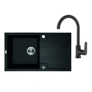 Laveo BARBADOS cseppt&aacute;lc&aacute;s szett &aacute;ll&oacute; csappal, matt fekete