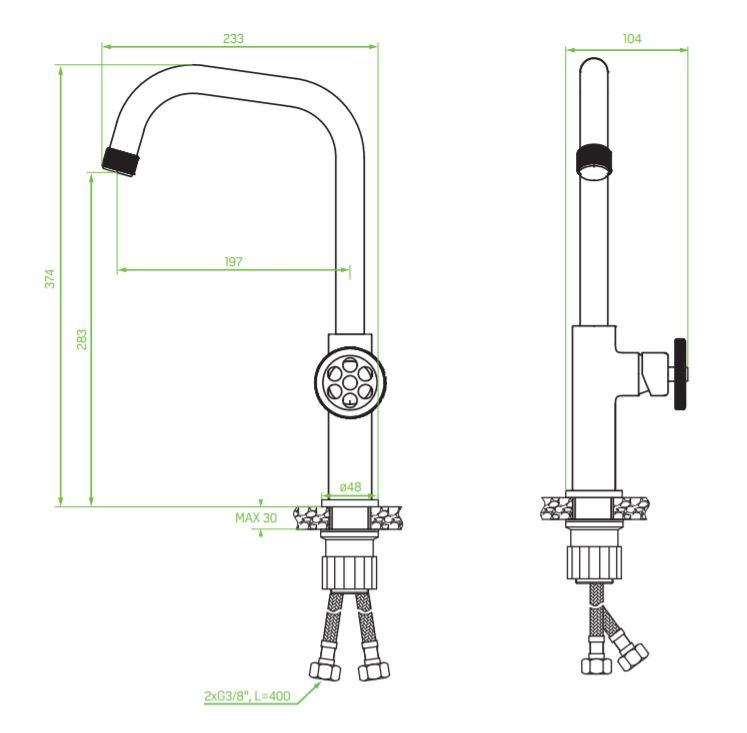 Laveo MURO álló csaptelep, matt fekete - Image 2