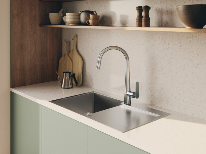 Laveo NALDA Kihúzható zuhanyváltós csaptelep, króm