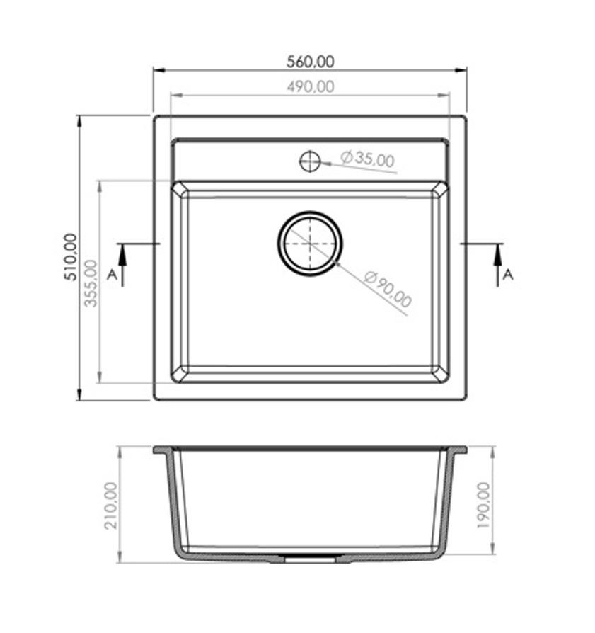 Malibu gránit mosogató szett, matt fekete - Image 2