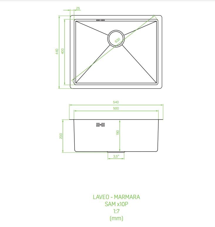 Laveo MARMARA inox mosogató - Image 2