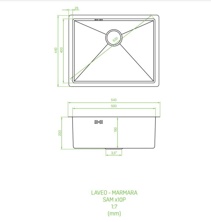 Laveo MARMARA inox réz színű mosogató - Image 3