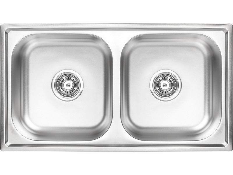 LAVEO STANDARD kétmedencés inox mosogató szifonnal K.