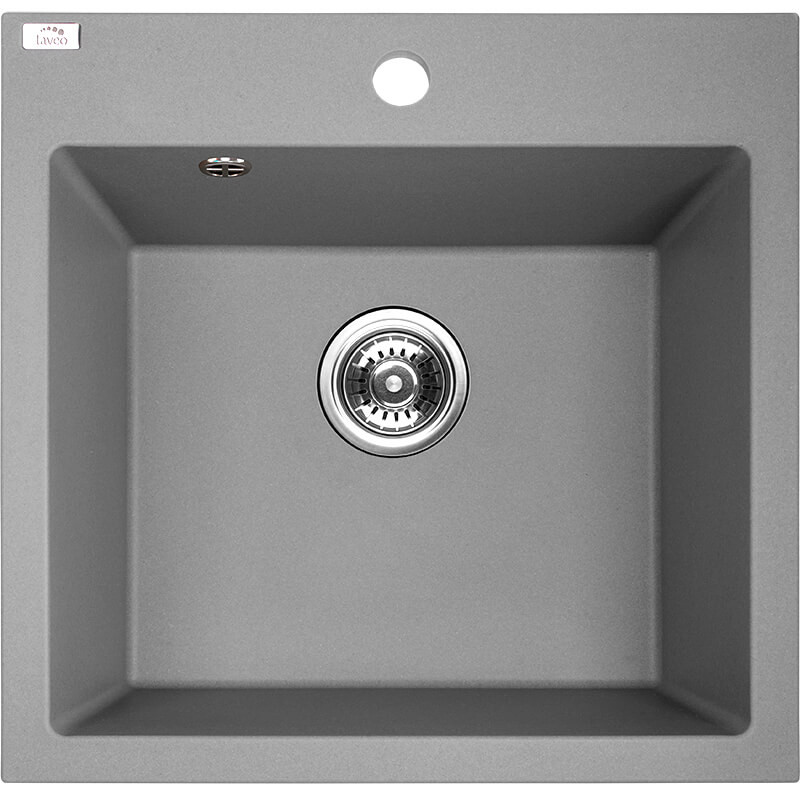 Laveo ALENA szürke egymedencés mosogató helytakarékos szifonnal