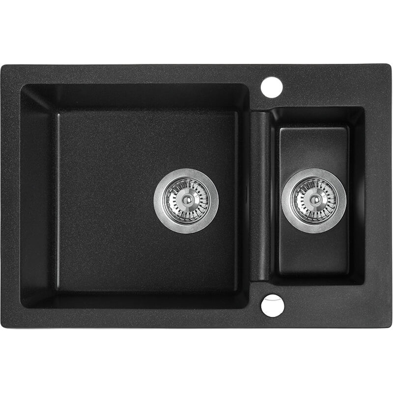 Laveo CELIA 1,5 medencés szemcsés fekete mosogató (SBC_730T)