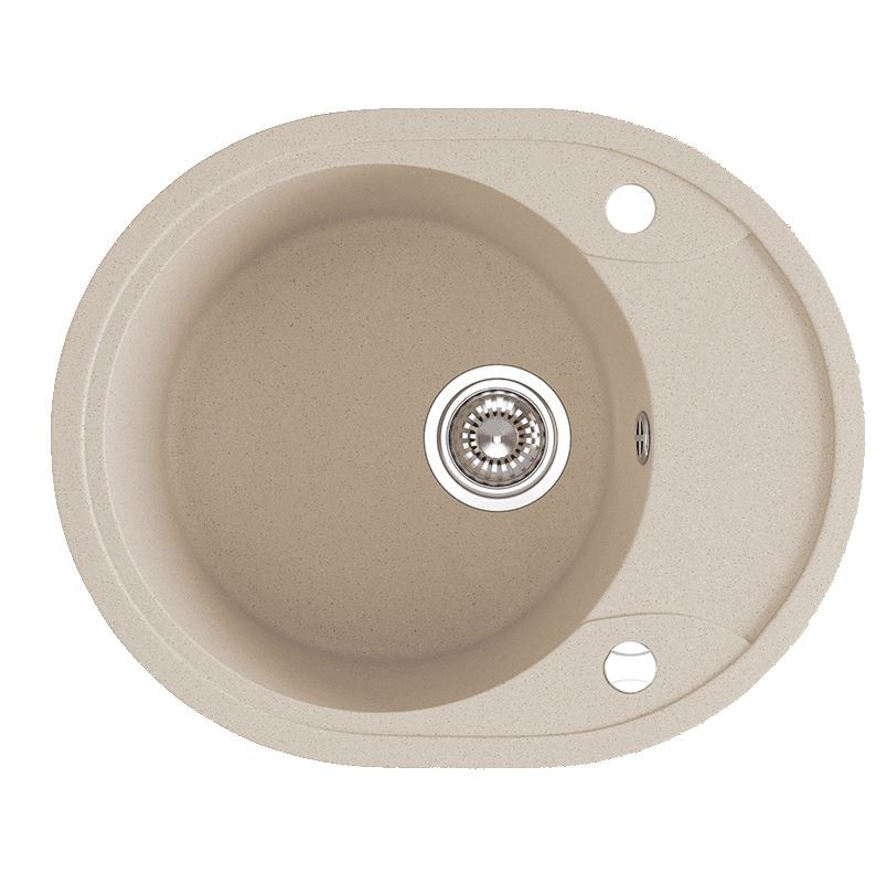 Laveo DAFNE egykör mini csepptálcás bézs mosogató dugókiemelős helytakarékos szifonnal