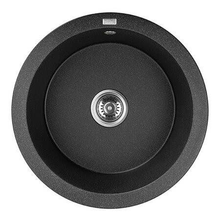 Laveo DAFNE fekete egykör szemcsés mosogató, helytakarékos szifonnal
