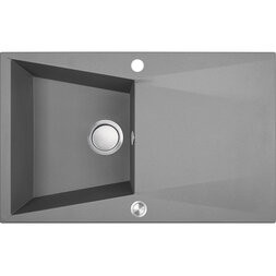 Laveo GRENADA csepptálcás szürke mosogató automata dugókiemelős, helytakarékos szifonnal