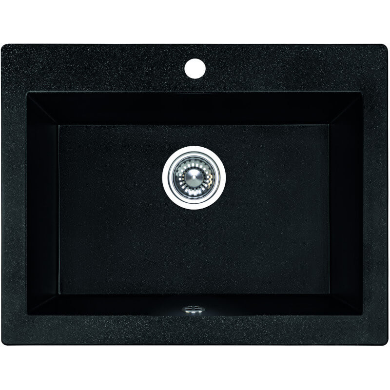 Laveo KOMODO fekete mosogató helytakarékos szifonnal - Image 3