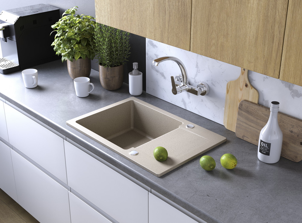 Laveo CELEBES csepptálcás mosogató, bézs (SBL_413T) - Image 2