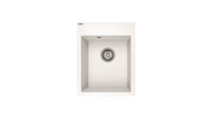 Laveo PICO egymedencés fehér mosogató helytakarékos szifonnal