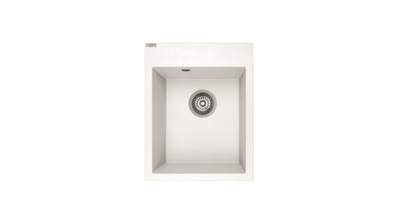 Laveo PICO egymedencés fehér mosogató helytakarékos szifonnal