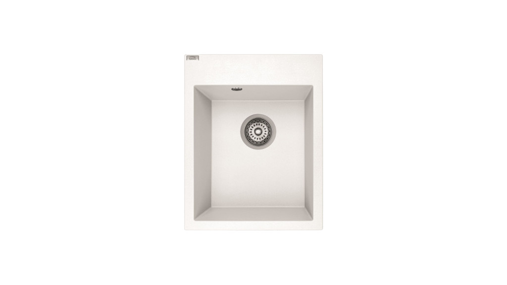 Laveo PICO egymedencés fehér mosogató helytakarékos szifonnal