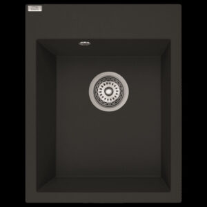 Laveo PICO egymedencés matt fekete mosogató helytakarékos szifonnal