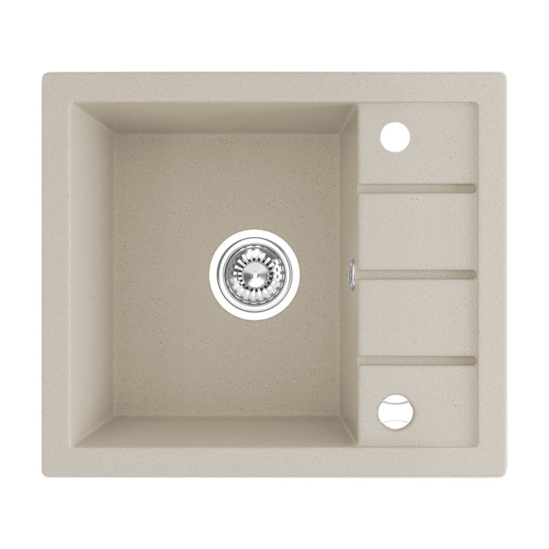 Laveo RINA MINI csepptálcás mosogató, bézs, automata dugókiemelős, helytakarékos szifonnal