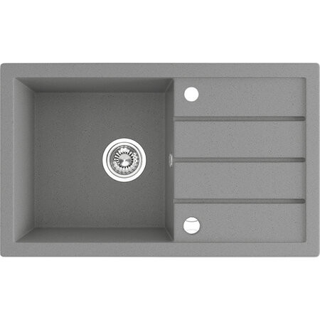 Laveo RINA csepptálcás szürke mosogató, automata dugókiemelős, helytakarékos szifonnal