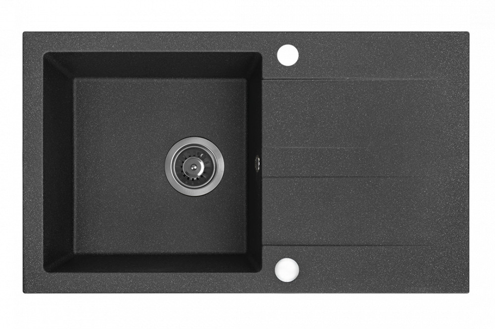 Laveo SHIRE csepptálcás szemcsés fekete mosogató