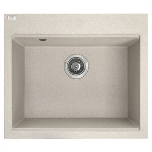 Laveo TAU 6 bézs egymedencés mosogató helytakarékos szifonnal