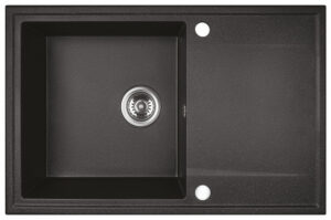 LAVEO HUNTER egymedence csepptálcás mosogató, szemcsés fekete K.