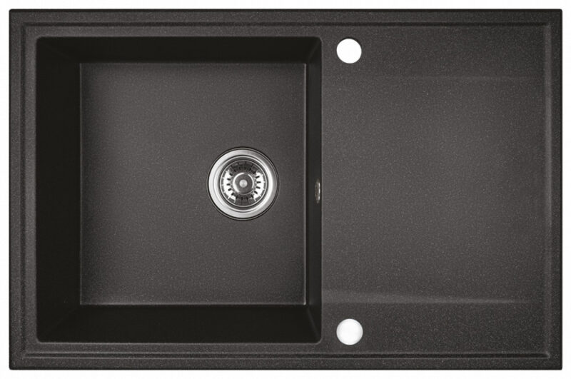 LAVEO HUNTER egymedence csepptálcás mosogató, szemcsés fekete K.
